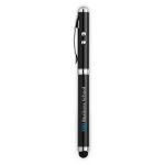 Ballpoint pen with laser pointer, LED light and stylus black colour fourth main view