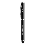 Ballpoint pen with laser pointer, LED light and stylus black colour main view