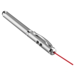 Ballpoint pen with laser pointer, LED light and stylus matt silver colour third view