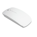 Battery-operated wireless mouse, glossy plastic white colour