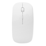 Battery-operated wireless mouse, glossy plastic white colour third view