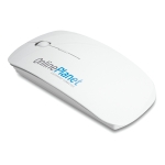 Battery-operated wireless mouse, glossy plastic white colour main view