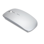 Battery-operated wireless mouse, glossy plastic matt silver colour