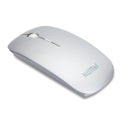 Battery-operated wireless mouse, glossy plastic matt silver colour main view