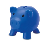 Piggy bank in many colours for saving, PVC blue colour