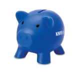 Piggy bank in many colours for saving, PVC blue colour main view