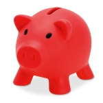 Piggy bank in many colours for saving, PVC red colour