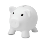 Piggy bank in many colours for saving, PVC white colour