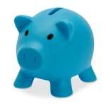 Piggy bank in many colours for saving, PVC turquoise colour