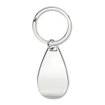 Keyring with metal bottle opener in an elegant design shiny silver colour