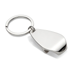 Keyring with metal bottle opener in an elegant design shiny silver colour second view