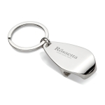 Keyring with metal bottle opener in an elegant design shiny silver colour second main view