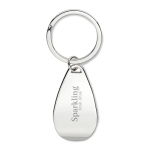 Keyring with metal bottle opener in an elegant design shiny silver colour main view