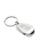 Keyring with metal bottle opener in an elegant design