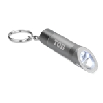 Keyring with multifunctional flashlight dark grey colour second main view