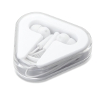 Affordable headphones with cable in a printable case white colour