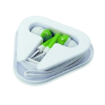 Affordable headphones with cable in a printable case lime colour second view