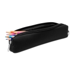 Pencil case with carabiner hook for gifting black colour