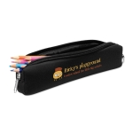 Pencil case with carabiner hook for gifting black colour main view