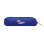 Pencil case with carabiner hook for gifting blue colour second main view