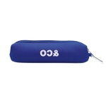 Pencil case with carabiner hook for gifting blue colour second main view