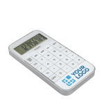 Calculator with a 10-digit display, battery white colour view with print area