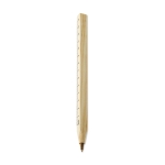 Wooden ballpoint pen with blue ink and ruler on the side wood colour second view