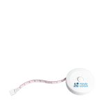 Gym tape measure with return mechanism 1m white colour view with print area