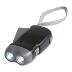 LED torch, dynamo powered, for promotional gifting black colour