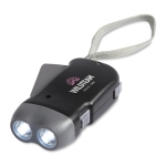 LED torch, dynamo powered, for promotional gifting black colour main view