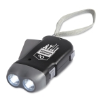 LED torch, dynamo powered, for promotional gifting black colour second main view