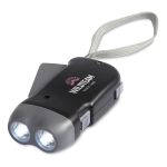 LED torch, dynamo powered, for promotional gifting black colour third main view