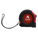 5m long tape measure, roll-up system, black & red ABS housing red colour second main view