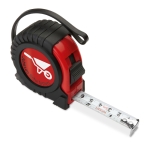 5m long tape measure, roll-up system, black & red ABS housing red colour main view