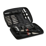 Practical tool set in an aluminium case black colour