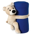 Fleece blanket with a teddy bear for children blue colour