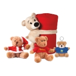 Fleece blanket with a teddy bear for children red colour third view