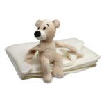 Fleece blanket with a teddy bear for children white colour second view