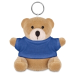 Keyring with teddy bear as a printable promotional gift blue colour