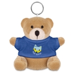 Keyring with teddy bear as a printable promotional gift blue colour second main view