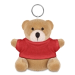 Keyring with teddy bear as a printable promotional gift red colour