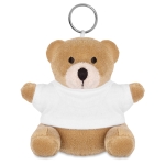 Keyring with teddy bear as a printable promotional gift white colour