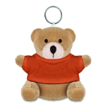 Keyring with teddy bear as a printable promotional gift orange colour