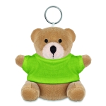 Keyring with teddy bear as a printable promotional gift lime colour