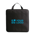 Foldable seat pad, easy-carry as a bag view with print area