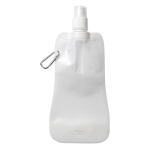 Foldable bottle made of BPA-free PET with carabiner, 480 ml white colour