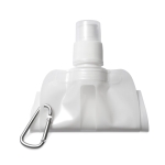 Foldable bottle made of BPA-free PET with carabiner, 480 ml white colour third view