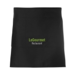 Short cooking apron for cooking classes, 195 g/m2 black colour second main view