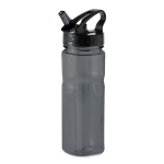 Plastic bottle made of BPA free PCTG with straw, 500 ml transparent grey colour