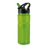 Plastic bottle made of BPA free PCTG with straw, 500 ml transparent lime colour